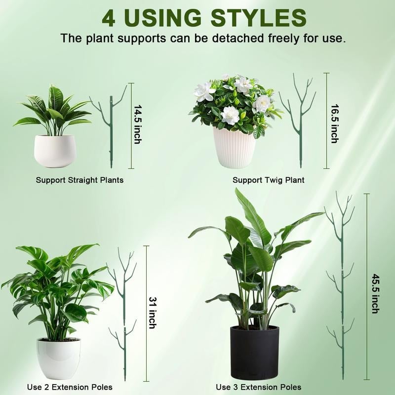 🌿 5 kpl Vihreä Kasvituki - Säädettävä Tukitanko Kiipeville Kasveille (Monstera, Pothos) | Sisä- ja Ulkokäyttöön 💕