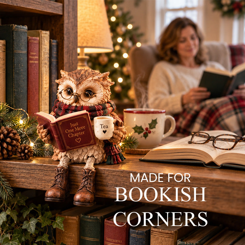🦉 Lezende Uil Decoratie - Sfeervol & Hartverwarmend Beeldje voor de Perfecte Leeshoek & Cadeau 📖