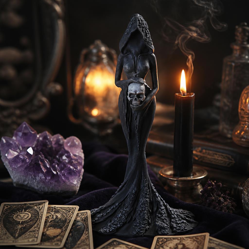 🗡️ Exclusieve Gothic Beeldjes Collectie – Duistere Elegantie voor Bureau & Boekenplank 🔮