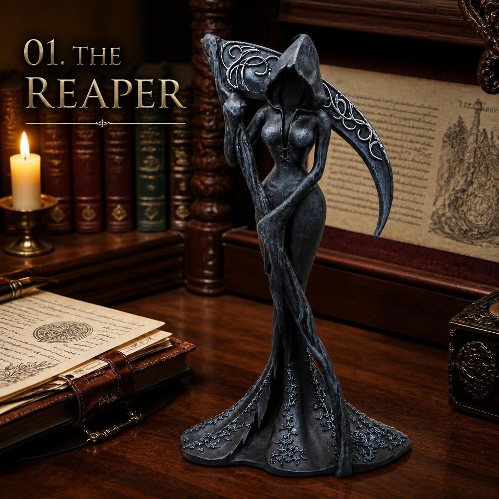 🗡️ Exclusieve Gothic Beeldjes Collectie – Duistere Elegantie voor Bureau & Boekenplank 🔮