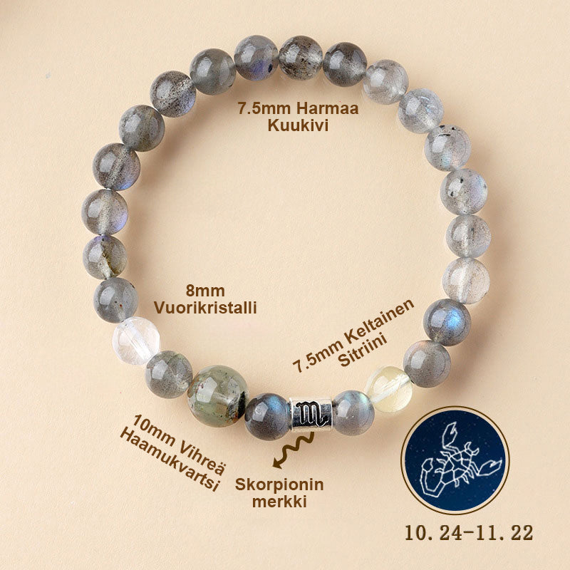 ✨ Henkilökohtainen Horoskooppirannekoru | Aito Luonnonkristalli Energiatasapainottaja 🌌 Täydellinen Lahja 💖