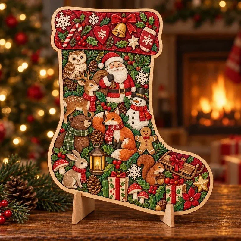 🎄 Bouw Je Eigen Kerstmagie! 3D Houten Kerstpuzzel met Standaard