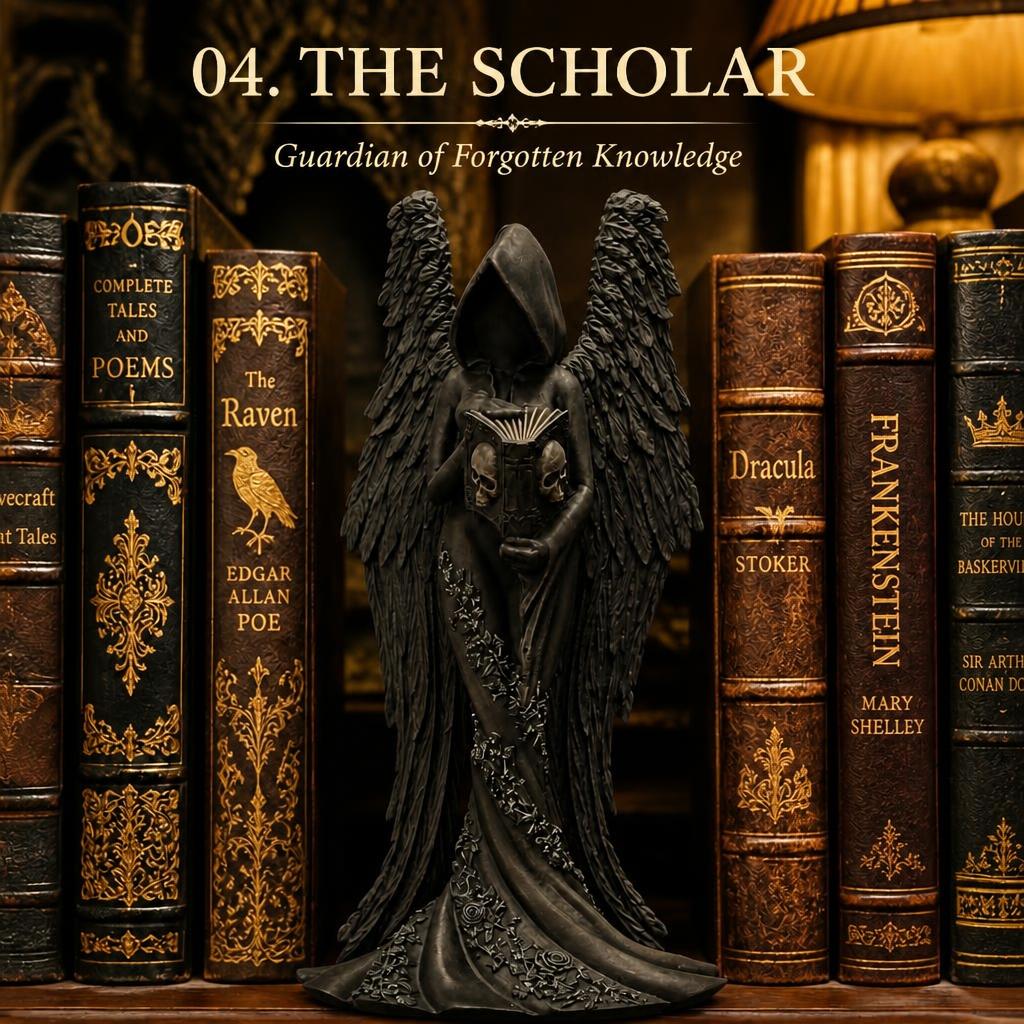 🗡️ Exclusieve Gothic Beeldjes Collectie – Duistere Elegantie voor Bureau & Boekenplank 🔮
