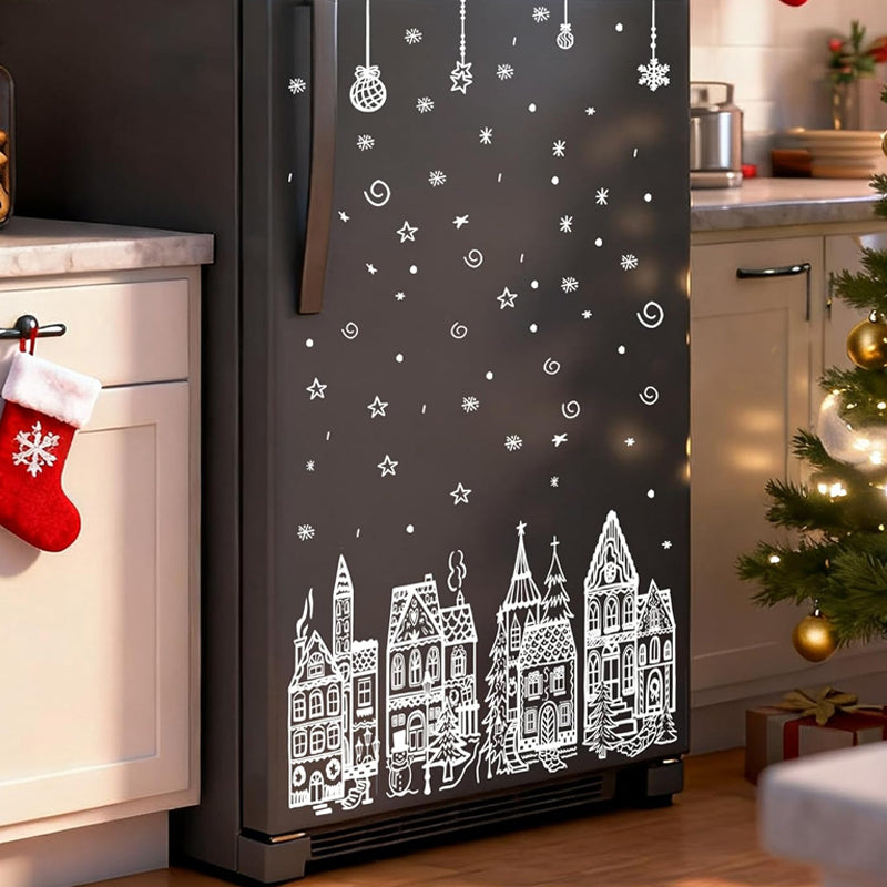 🏠 Kerstdorp Raamstickers – Breng Magische Kerstsfeer op Elk Raam! ❄️