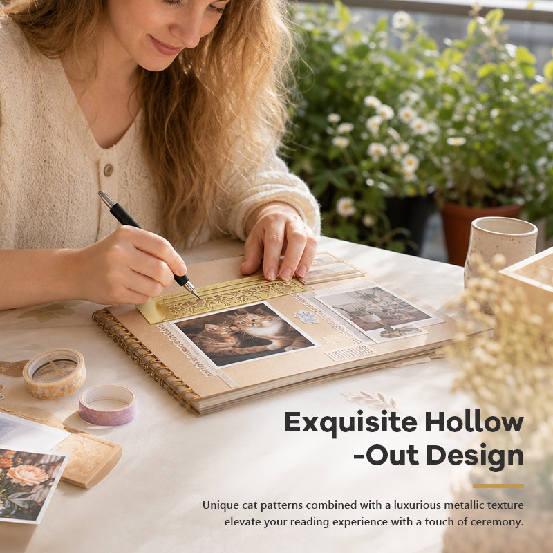 🐾 Elevate Your Reading: Exquisite Hollow-Out Cat Bookmark Ruler 📖