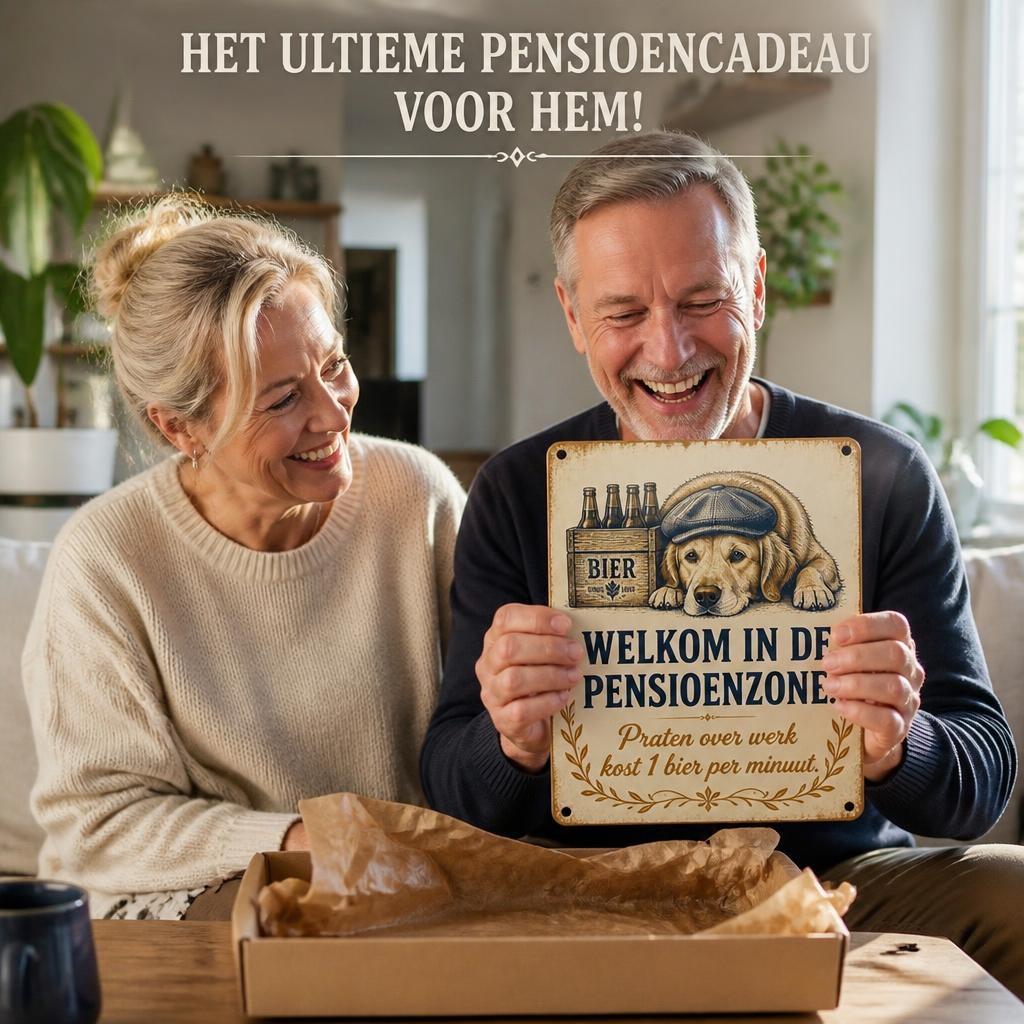 Metalen Bord "Pensioenzone" – Praten Over Werk Kost 1 Bier Per Minuut! 🍺