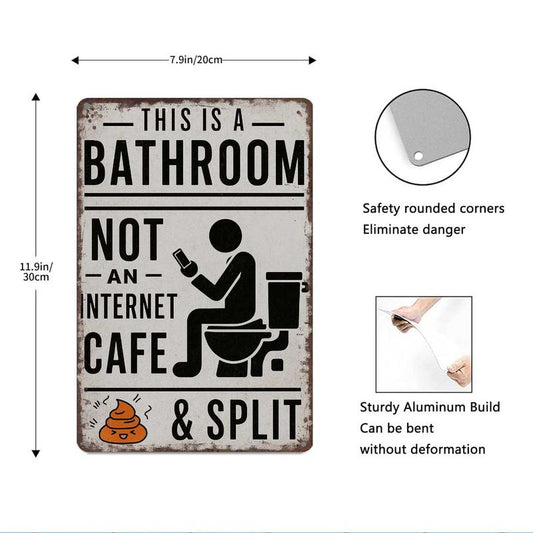 😂 Vintage Metalen Bord Toilet – Geen Internetcafé – Hét Cadeau voor Telefoonverslaafden 🚽