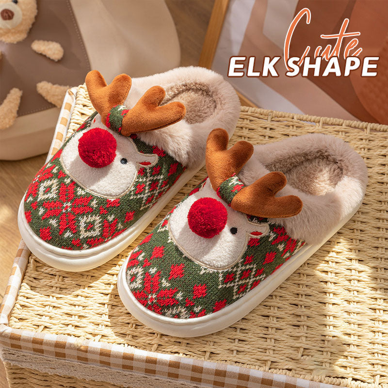 🦌 Suloiset Poro Tohvelit ✨ | Lämpimät Tekoturkisvuoriset Joulutossut 🔥 | Liukumaton Pohja