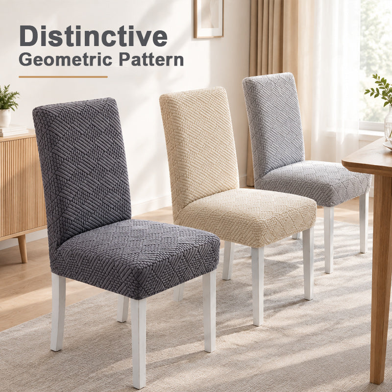 🪑 Geometrische Jacquard Stoelhoes – Geef je Eetkamer een Luxe & Frisse Upgrade! ✨