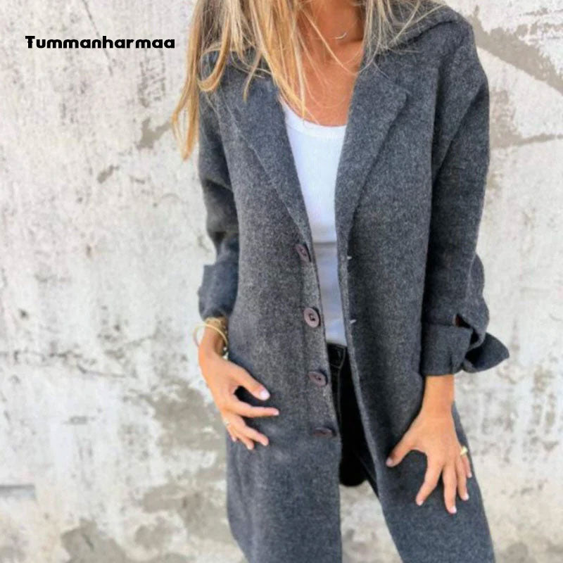 🥰 Yksi-nappinen keskipitkä takki