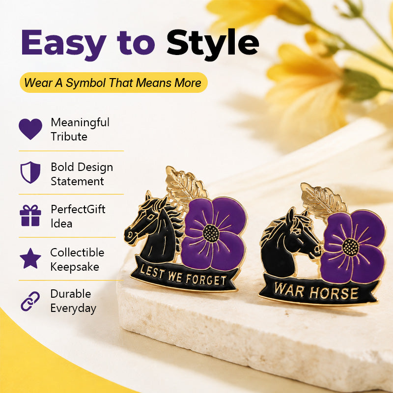 🌸 Eerbetoon aan Jouw Paard 🐎 Purple Poppy Brooche