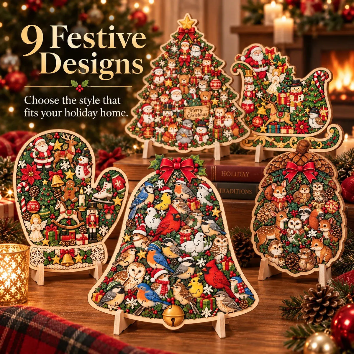 🎄 Bouw Je Eigen Kerstmagie! 3D Houten Kerstpuzzel met Standaard