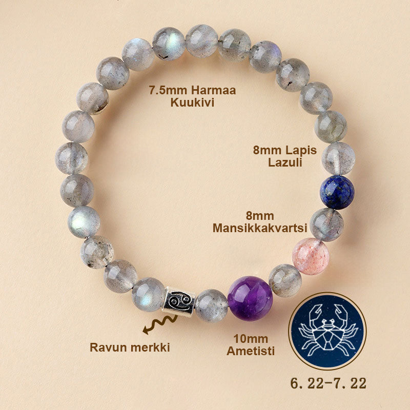✨ Henkilökohtainen Horoskooppirannekoru | Aito Luonnonkristalli Energiatasapainottaja 🌌 Täydellinen Lahja 💖