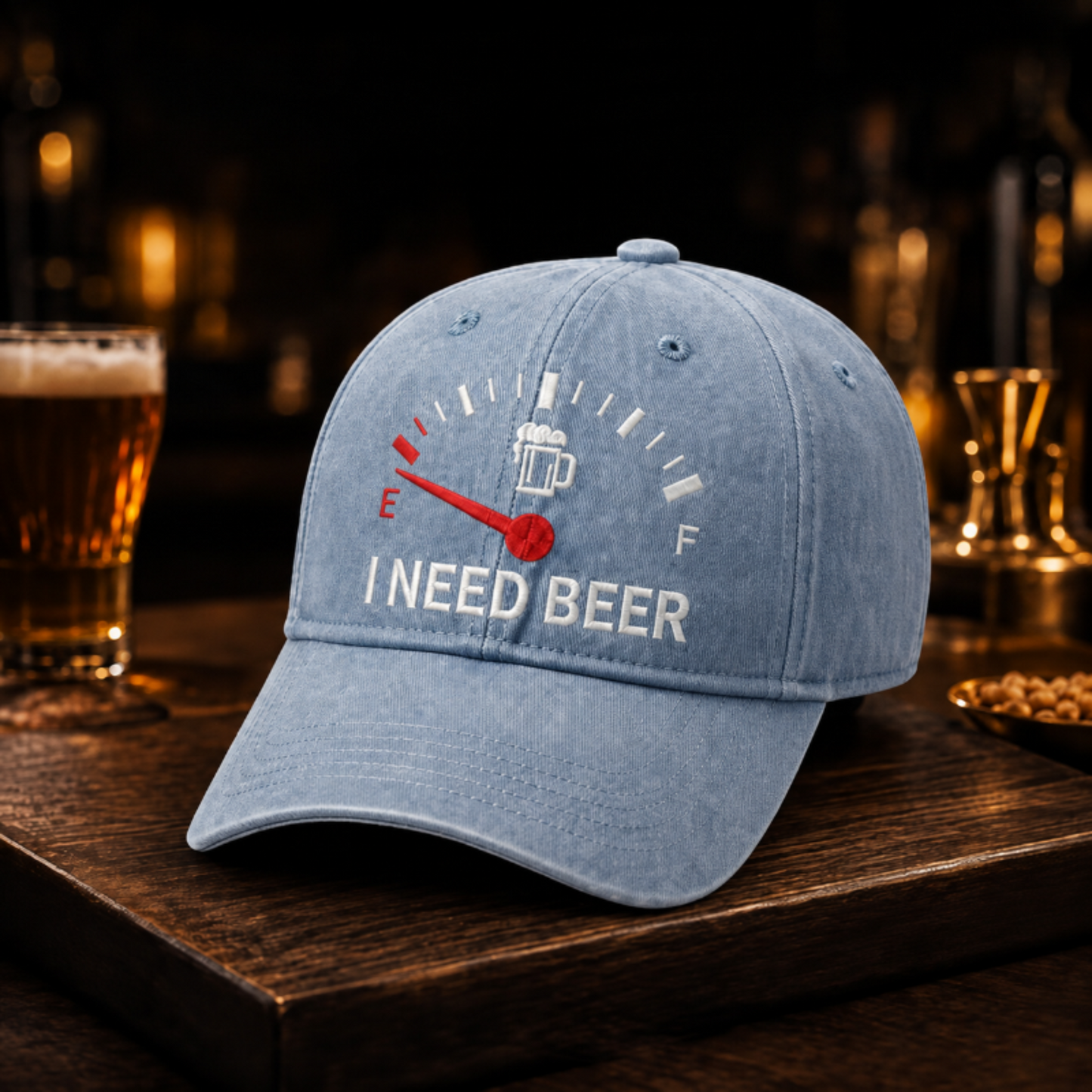 "I NEED BEER" Geborduurde Pet - Dé ultieme ijsbreker voor de bar & BBQ 🍺