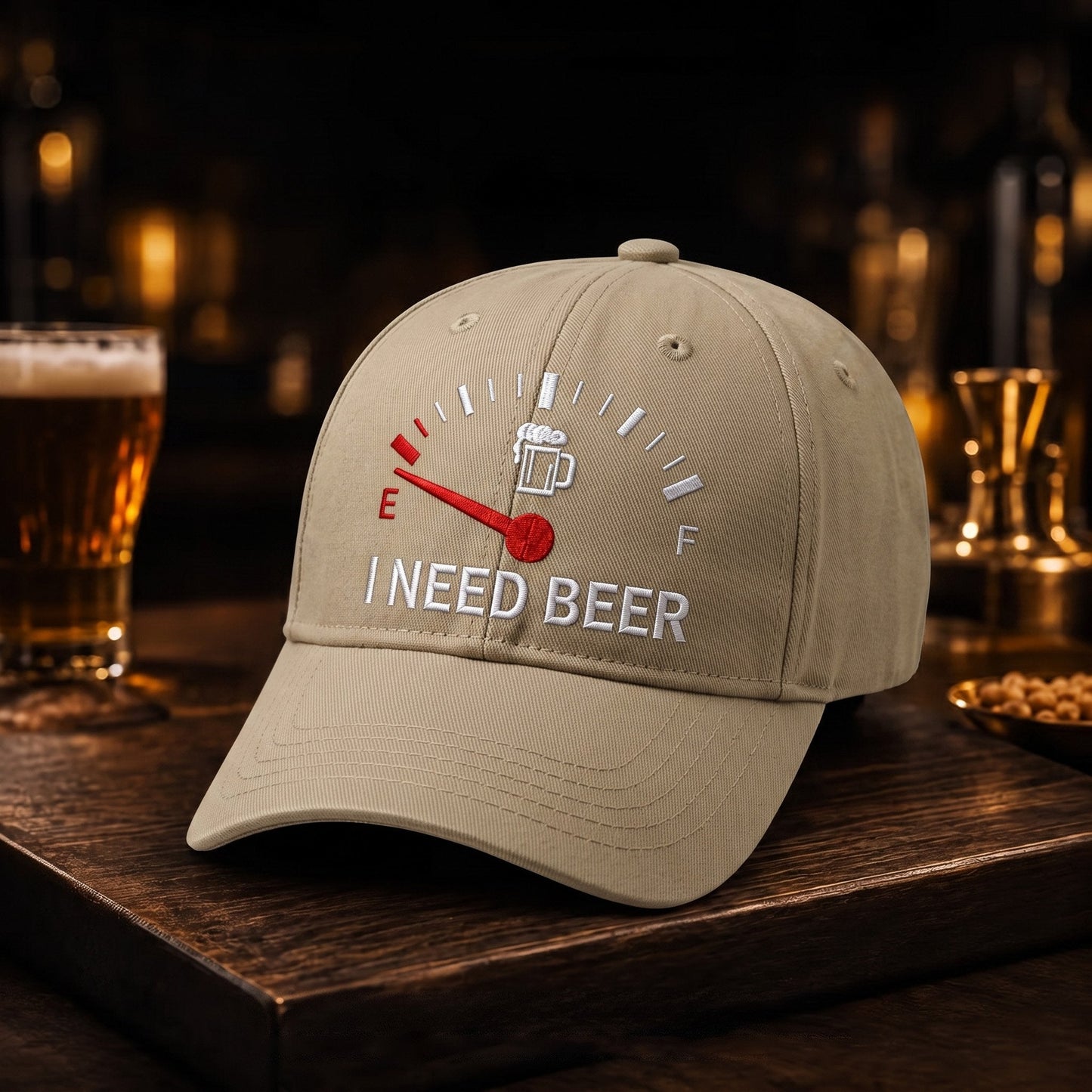 "I NEED BEER" Geborduurde Pet - Dé ultieme ijsbreker voor de bar & BBQ 🍺