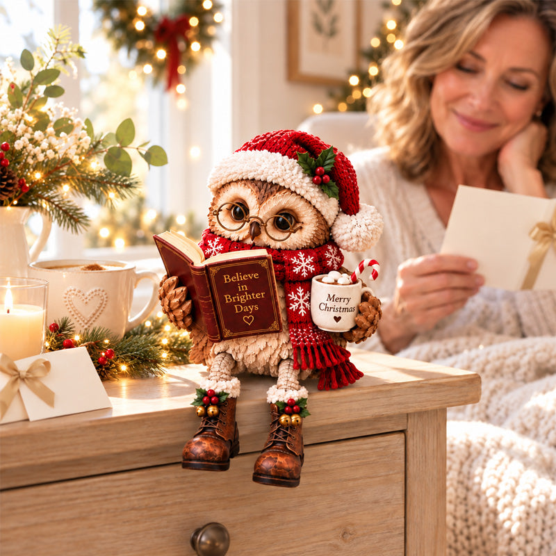 🦉 Lezende Uil Decoratie - Sfeervol & Hartverwarmend Beeldje voor de Perfecte Leeshoek & Cadeau 📖