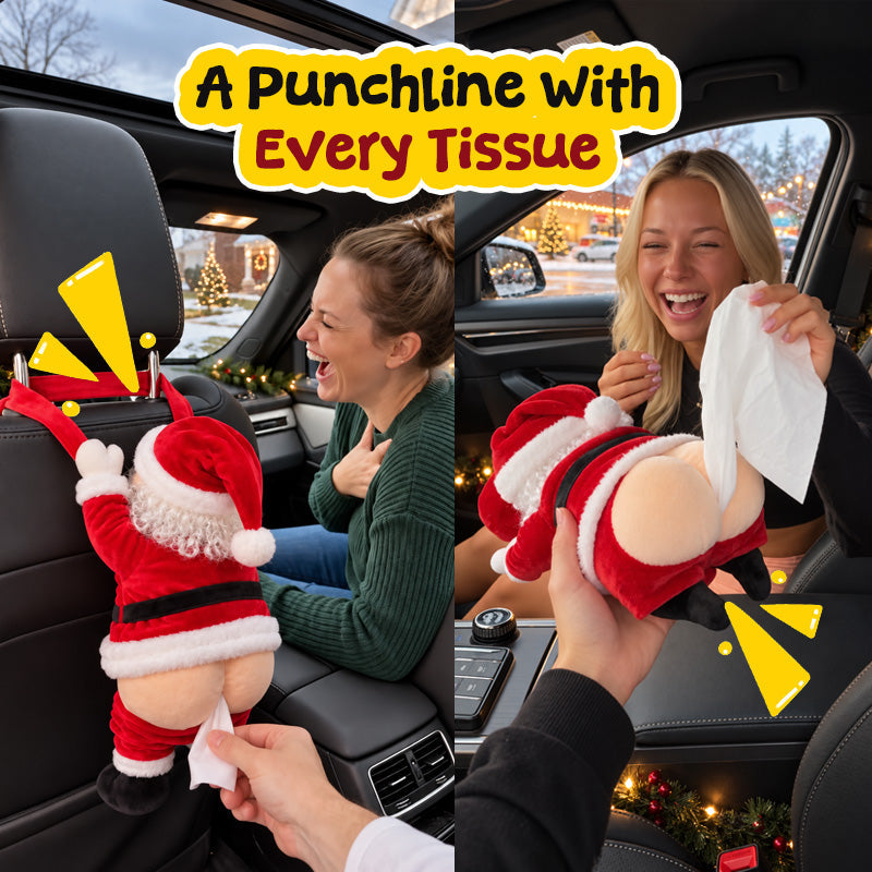 Grappige Kerstman Billen Tissuebox Cover – De Hilarische Blikvanger voor de Feestdagen! 🎅🍑😂