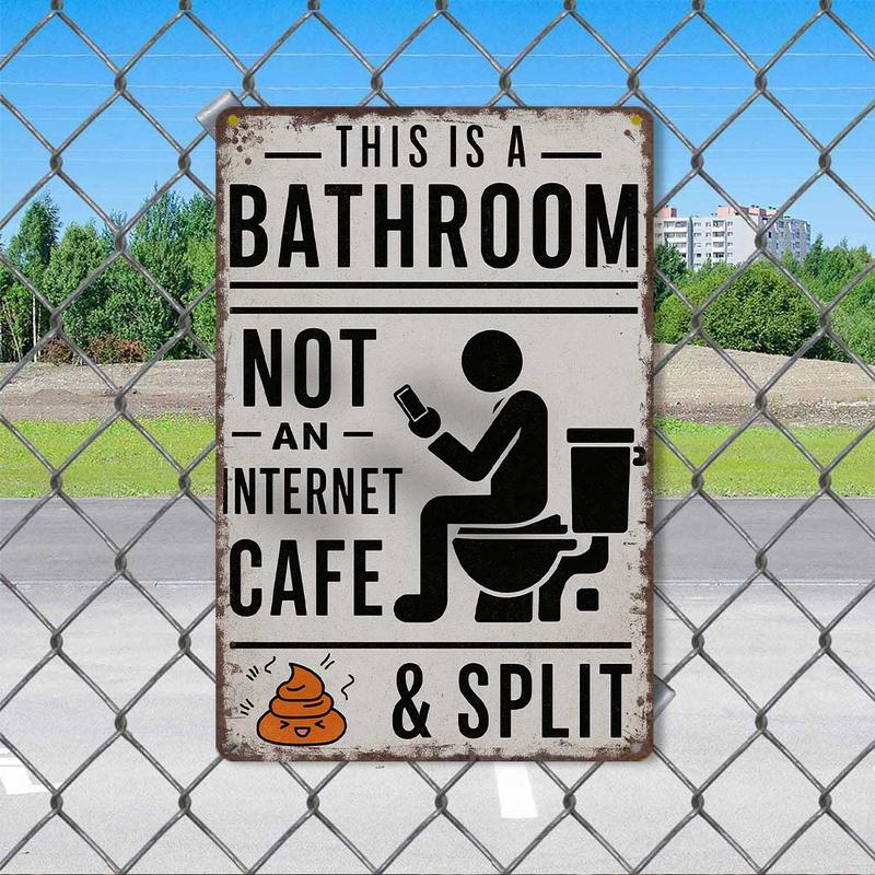 😂 Vintage Metalen Bord Toilet – Geen Internetcafé – Hét Cadeau voor Telefoonverslaafden 🚽
