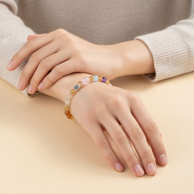 ✨ Henkilökohtainen Horoskooppirannekoru | Aito Luonnonkristalli Energiatasapainottaja 🌌 Täydellinen Lahja 💖