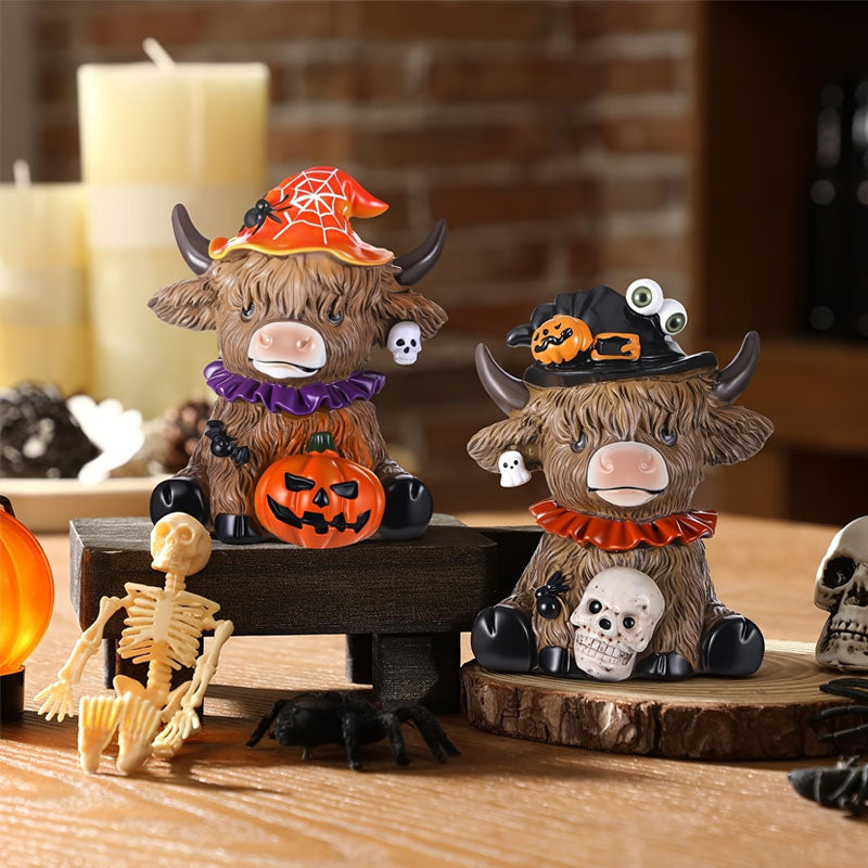 🖤 Skotlannin Ylämaanlehmä - Aito Halloween-koriste Pöydälle ja Ovelle 🎃🐮
