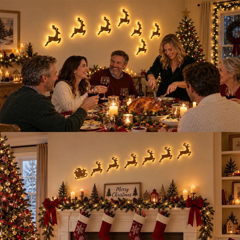 🦌 Breng Direct Kerstmagie in Huis ✨ Sfeervolle LED Rendier Wanddecoratie