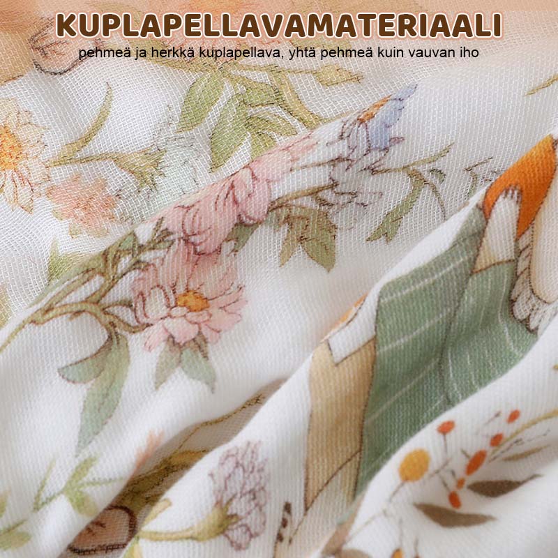 Lasten hupullinen sideharsokangaskylpypyyhe