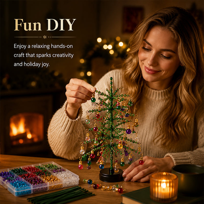 🎄 Creëer Kerstmagie in Huis: Complete DIY Parelen Kerstboom Kit ✨ (Met Engel Piek)