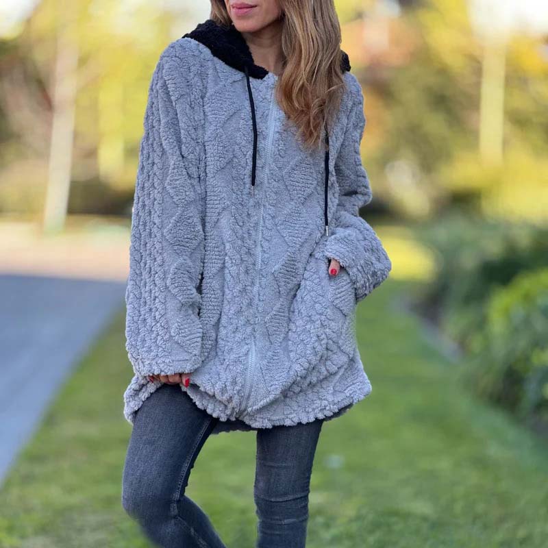 🧥 Syksyn ja talven lämmin fleece-takki - Pehmeä rento huppari arkeen ja ulkoiluun 🧤