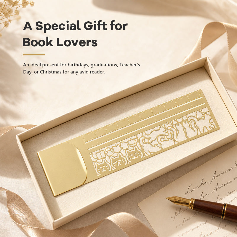 🐾 Elevate Your Reading: Exquisite Hollow-Out Cat Bookmark Ruler 📖