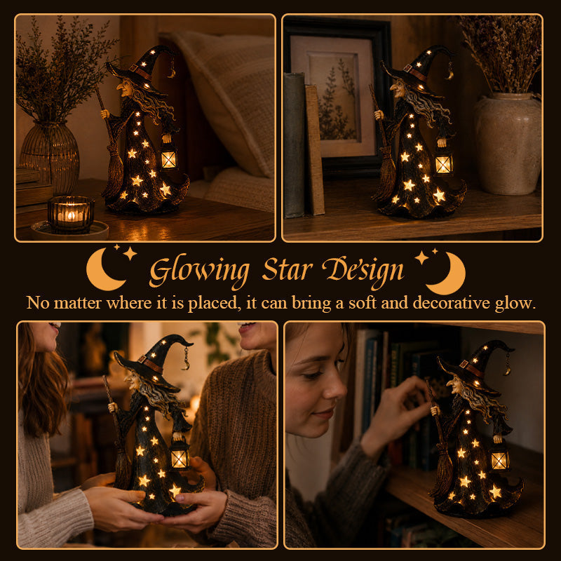🌙 Magische Starlight Heksen Nachtlamp | Sfeervolle Herfst & Halloween Decoratie