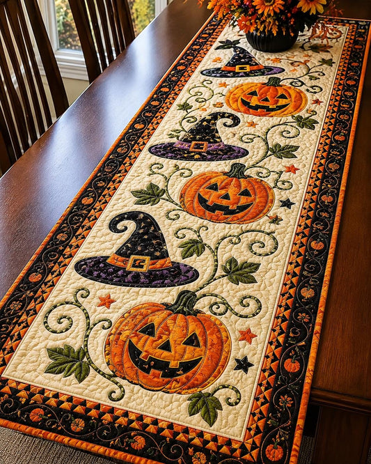 Sfeervolle Herfst & Halloween Tafelloper 🎃 (Luxe Gewatteerd Design)