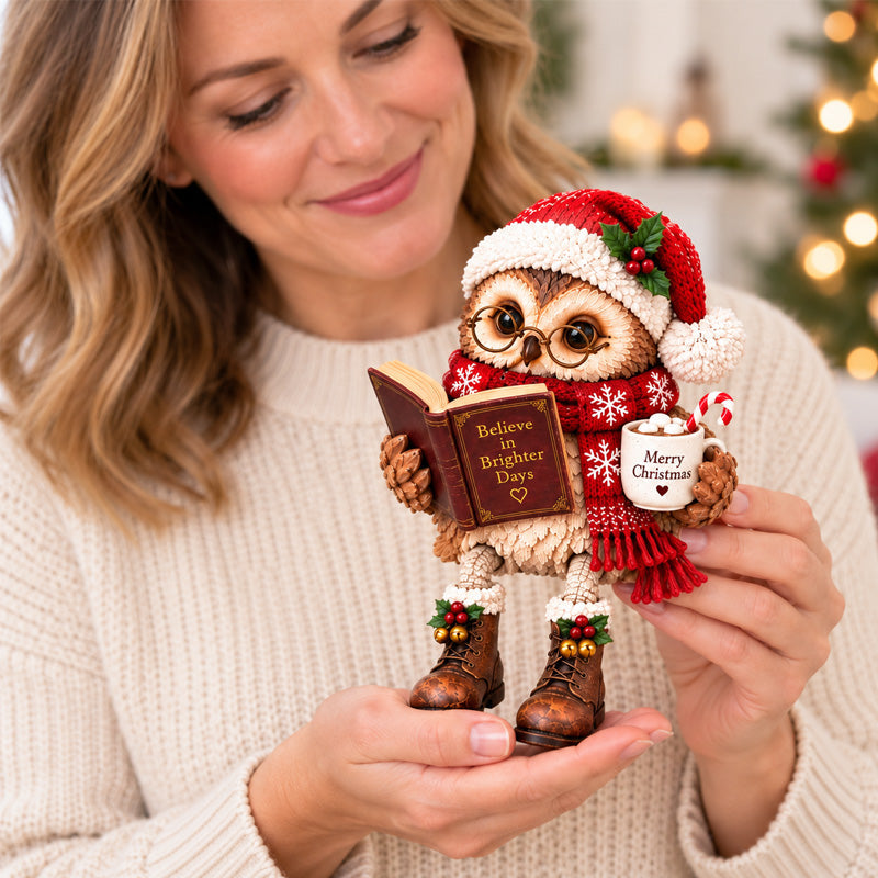 🦉 Lezende Uil Decoratie - Sfeervol & Hartverwarmend Beeldje voor de Perfecte Leeshoek & Cadeau 📖