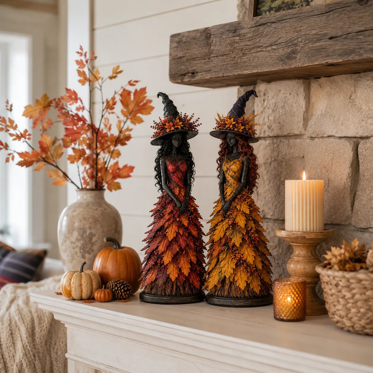 🍂 Prachtige Handgemaakte Herfst Heks – Geef Je Huis & Veranda De Ultieme Warme Sfeer