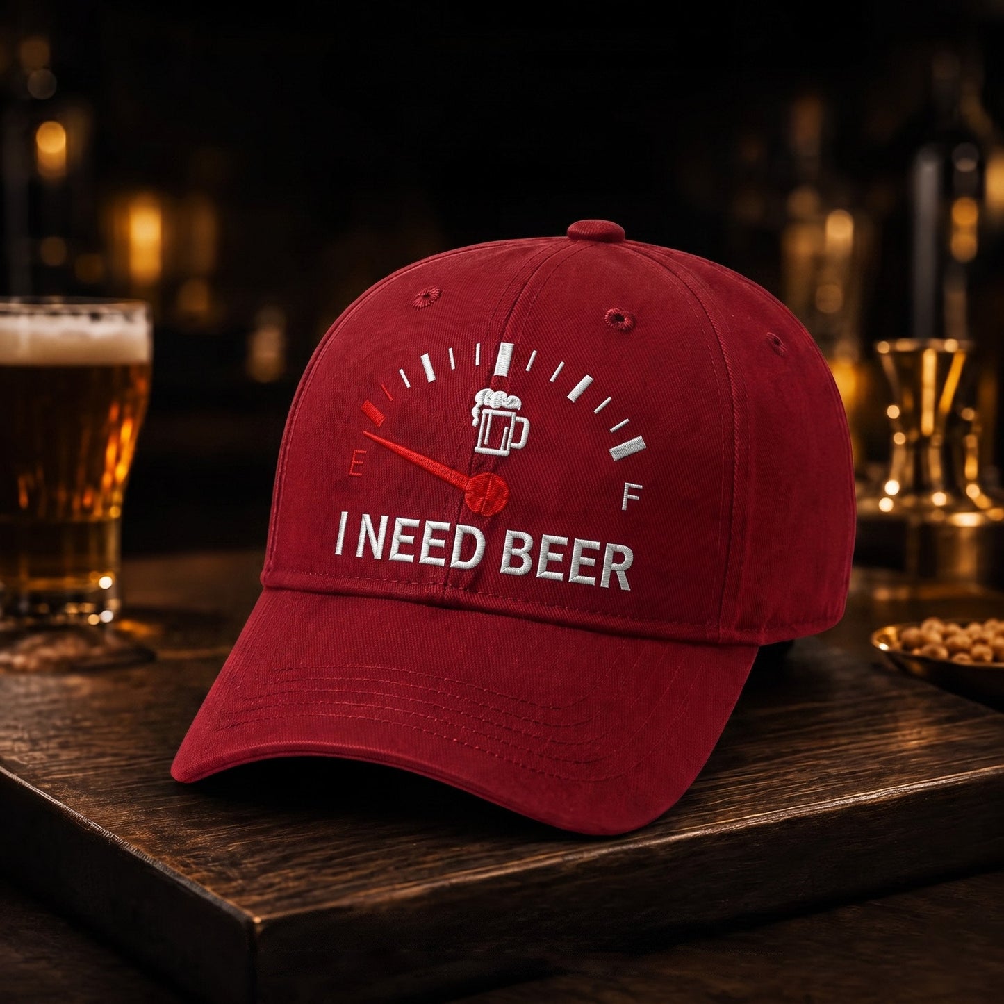 "I NEED BEER" Geborduurde Pet - Dé ultieme ijsbreker voor de bar & BBQ 🍺