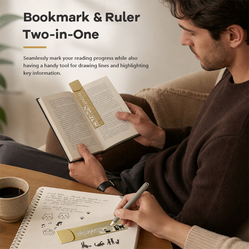 🐾 Elevate Your Reading: Exquisite Hollow-Out Cat Bookmark Ruler 📖