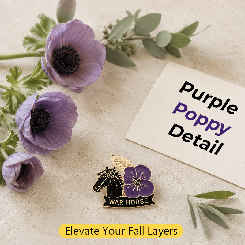 🌸 Eerbetoon aan Jouw Paard 🐎 Purple Poppy Brooche