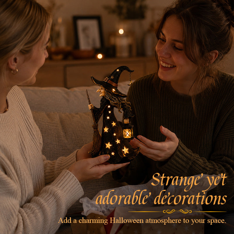 🌙 Magische Starlight Heksen Nachtlamp | Sfeervolle Herfst & Halloween Decoratie