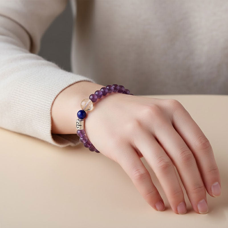 ✨ Henkilökohtainen Horoskooppirannekoru | Aito Luonnonkristalli Energiatasapainottaja 🌌 Täydellinen Lahja 💖