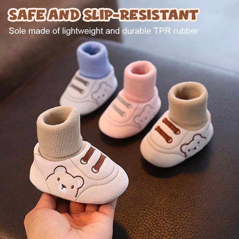 🐻 Söpö Karhun Ensiaskelekenkä - Vauvankengät 0-12 kk Pipomallilla 🧸👣
