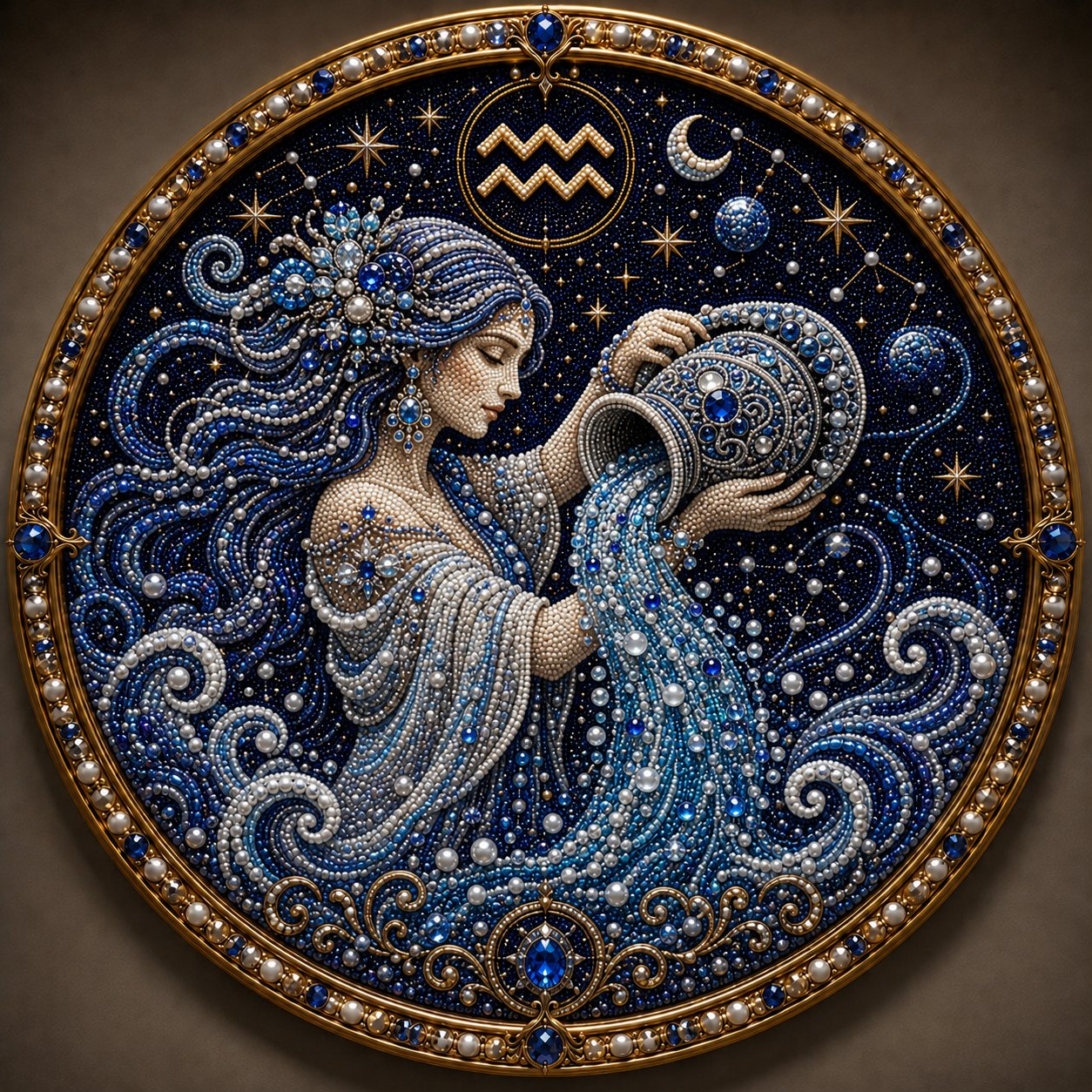 🌙 Magie Aan Je Muur! Luxe 3D Zodiak Parel Kunst Voor Een Sfeervol Huis 🔮