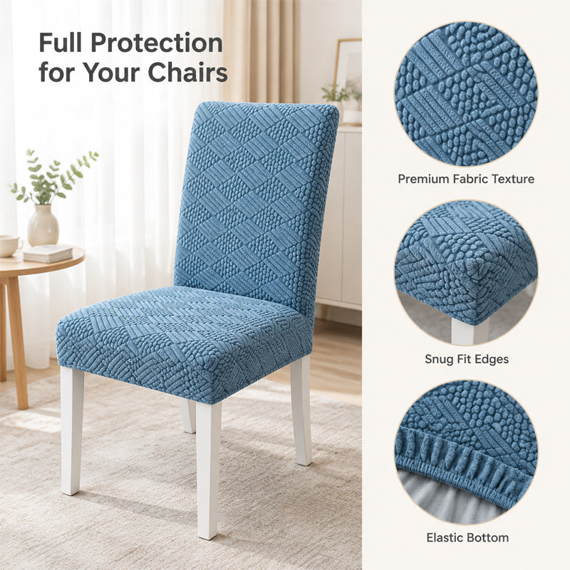 🪑 Geometrische Jacquard Stoelhoes – Geef je Eetkamer een Luxe & Frisse Upgrade! ✨