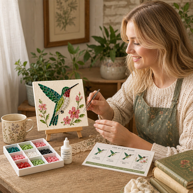 🌻🏡 Breng de Rust van een Bloementuin in Huis 🌸 DIY Mozaïek Kunstset