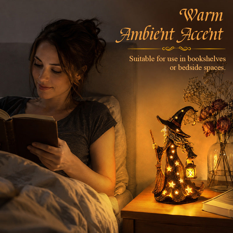 🌙 Magische Starlight Heksen Nachtlamp | Sfeervolle Herfst & Halloween Decoratie