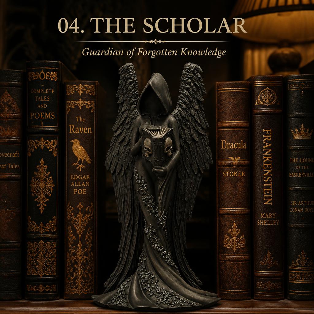 🗡️ Exclusieve Gothic Beeldjes Collectie – Duistere Elegantie voor Bureau & Boekenplank 🔮