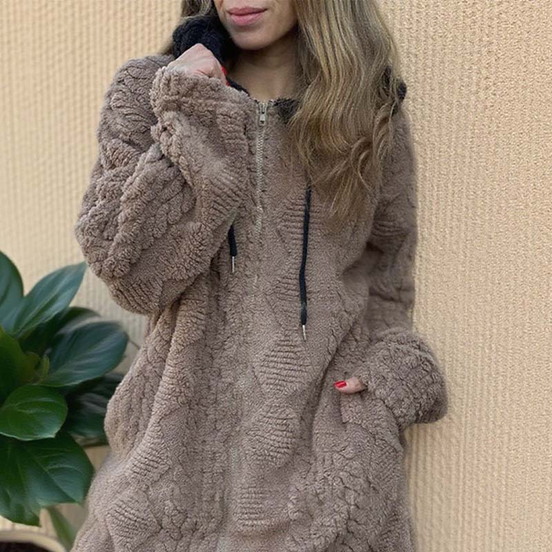 🧥 Syksyn ja talven lämmin fleece-takki - Pehmeä rento huppari arkeen ja ulkoiluun 🧤