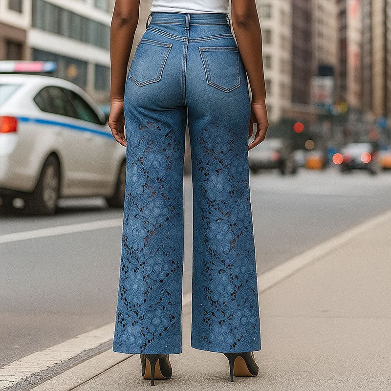 👖 Naisten Hengittävät Leveälahkeiset Farkut – Trendikkäät Leikkaukset! 🌿