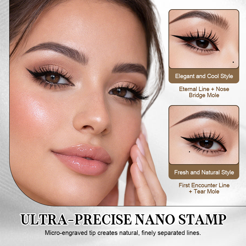 🤩 Geen Trillende Handen Meer! 3-in-1 Waterproof Oogmake-Up Stamp Kit (Onderwimpers & Eyeliner)