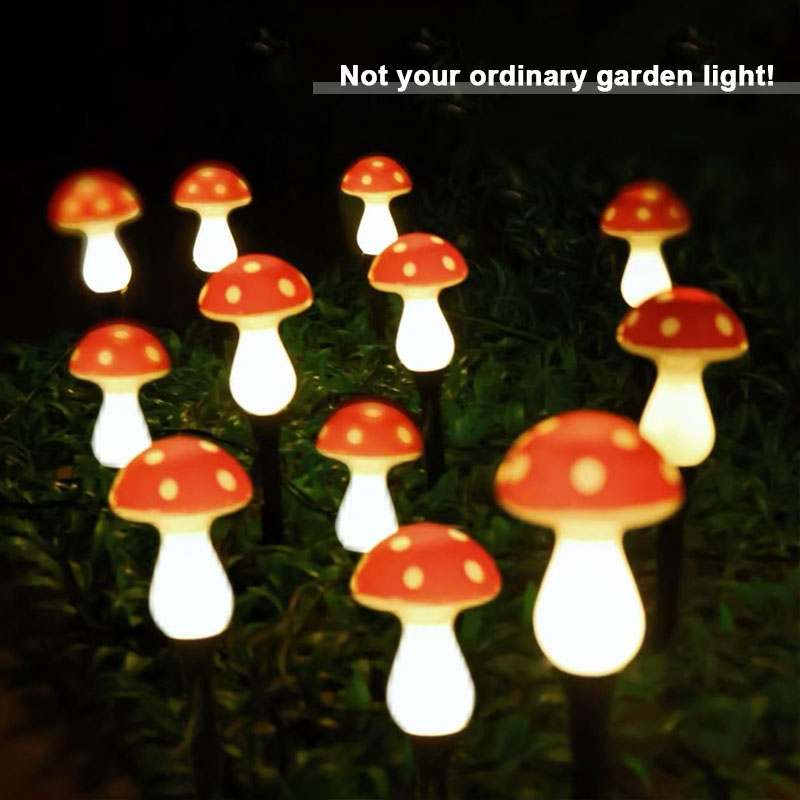 🌲🍄 Istuta tähtiä puutarhaan – aurinkokäyttöiset sienivalot ✨