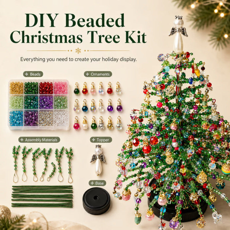 🎄 Creëer Kerstmagie in Huis: Complete DIY Parelen Kerstboom Kit ✨ (Met Engel Piek)