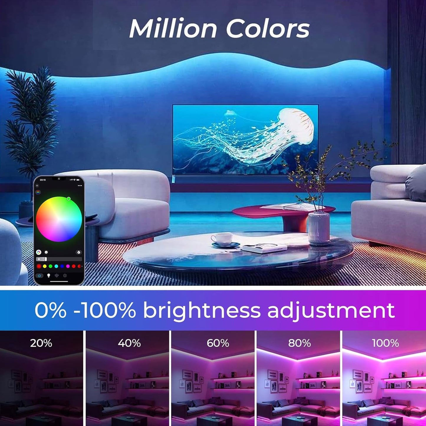 🔊 Smart RGB LED-nauha – Ääniohjaus & Musiikkiin Reagoiva 💡🎵